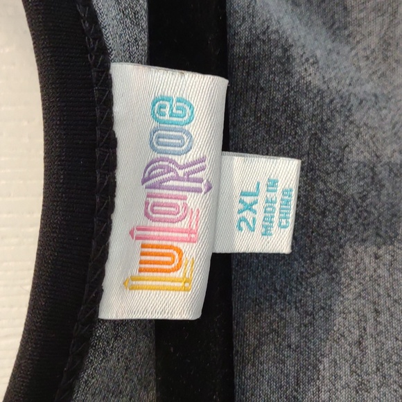 Lularoe Nicole Dress Size 2XL Black with Buffalo plaid Pockets - Picture 5 of 7